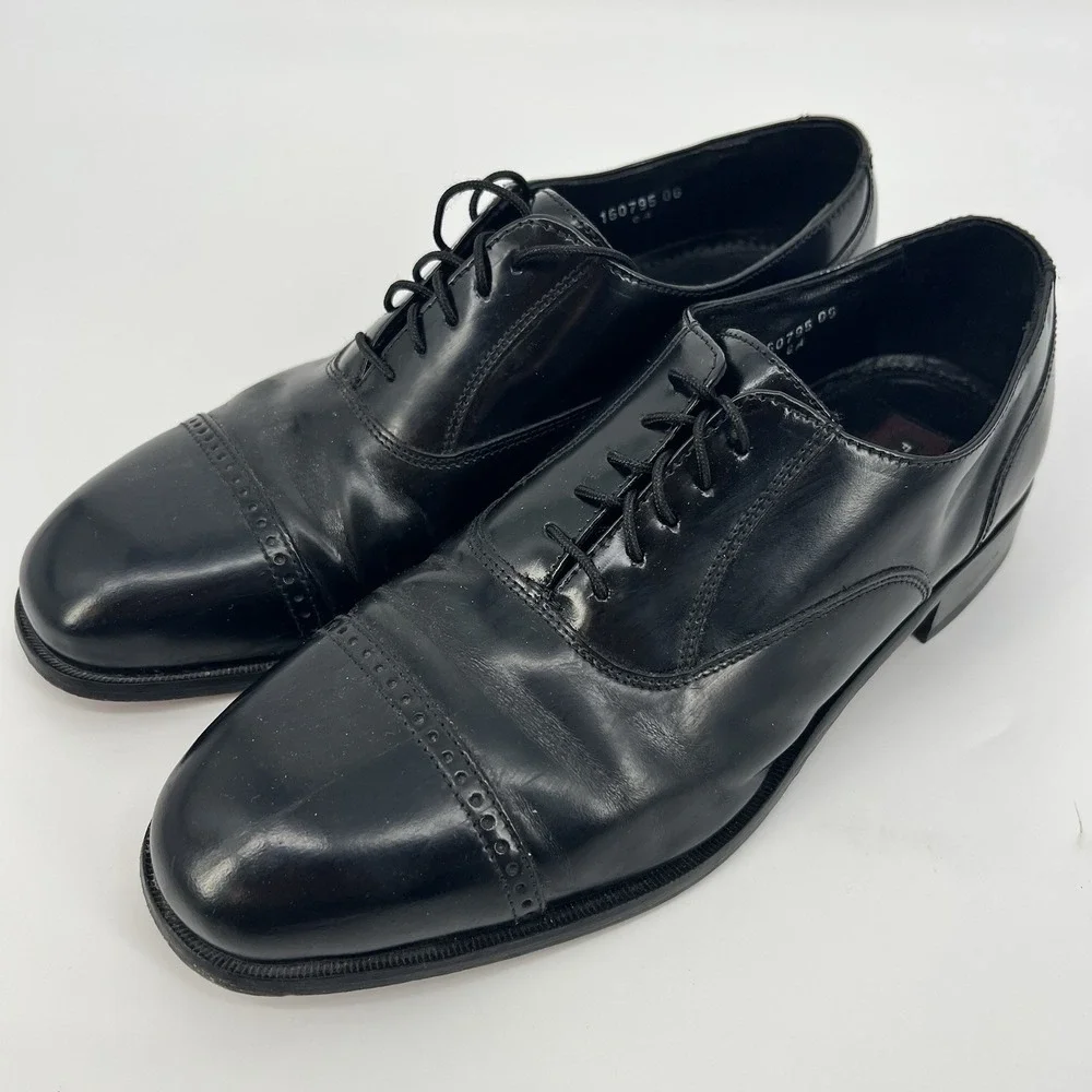 Florsheim Black Lexington Cap Toe Oxford Shoe 17067-01 Mens Size 9D Leather